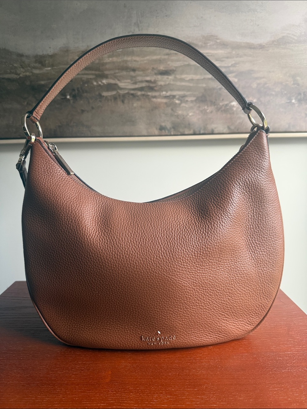 kate spade Brown Pebbled Leather Shoulder Hobo